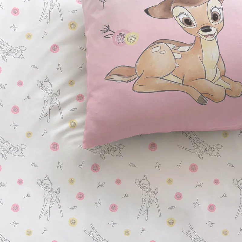 Parure 2pcs Bambi fleurs Rose - 140x200cm-3