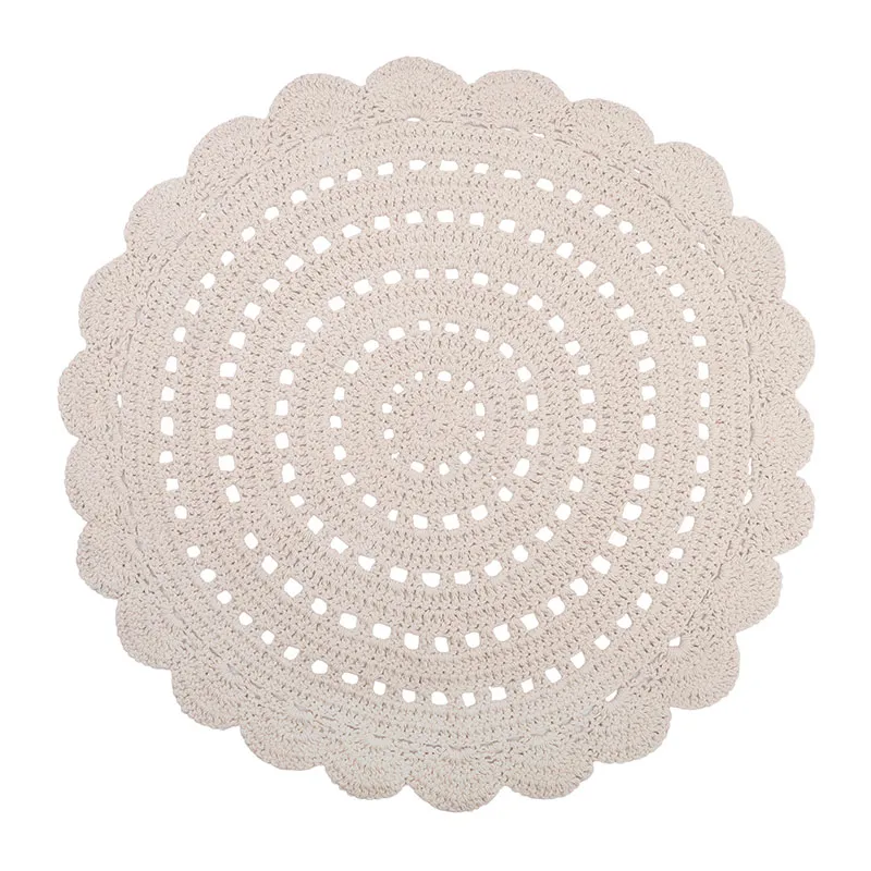 Tapis Coton crochet Alma Ecru - Plusieurs dim. Dispos-4