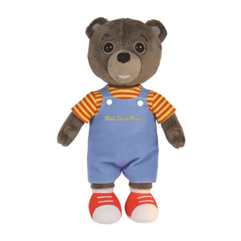 Peluche Petit Ours Brun salopette - 22cm-0