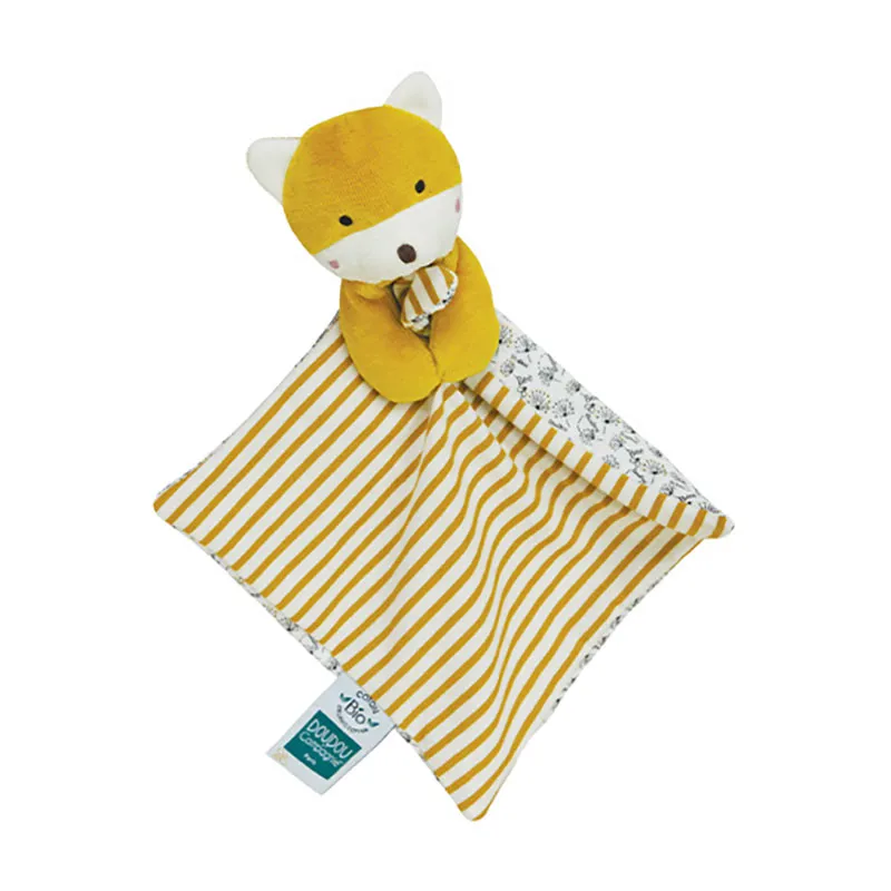Doudou mouchoir Bio Renard Aléa - 23cm-1