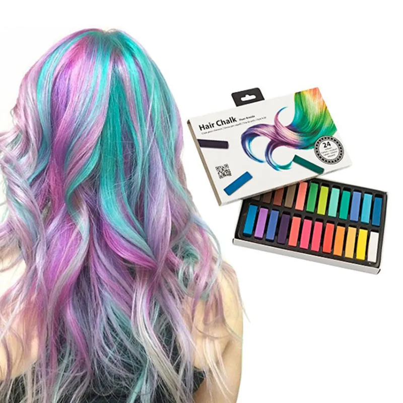 Craies multicolores pour les cheveux - 24pcs-3