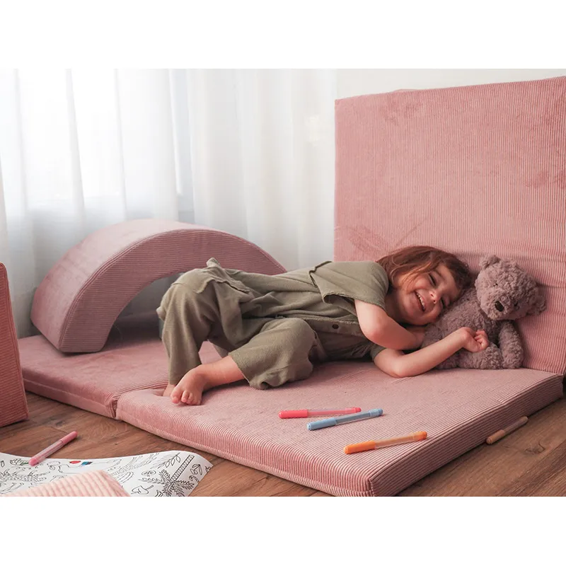 Tatami pliant Montessori Rose - 120x120cm-4
