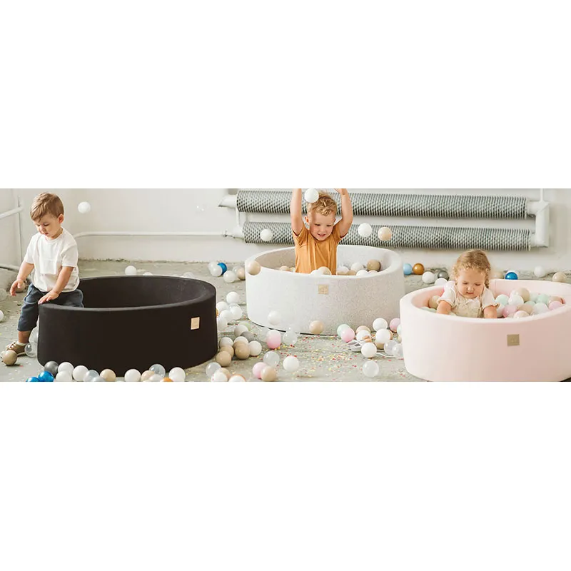 Piscine à balles Gris Blanc/Turquoise 200pcs - 90x30cm-3