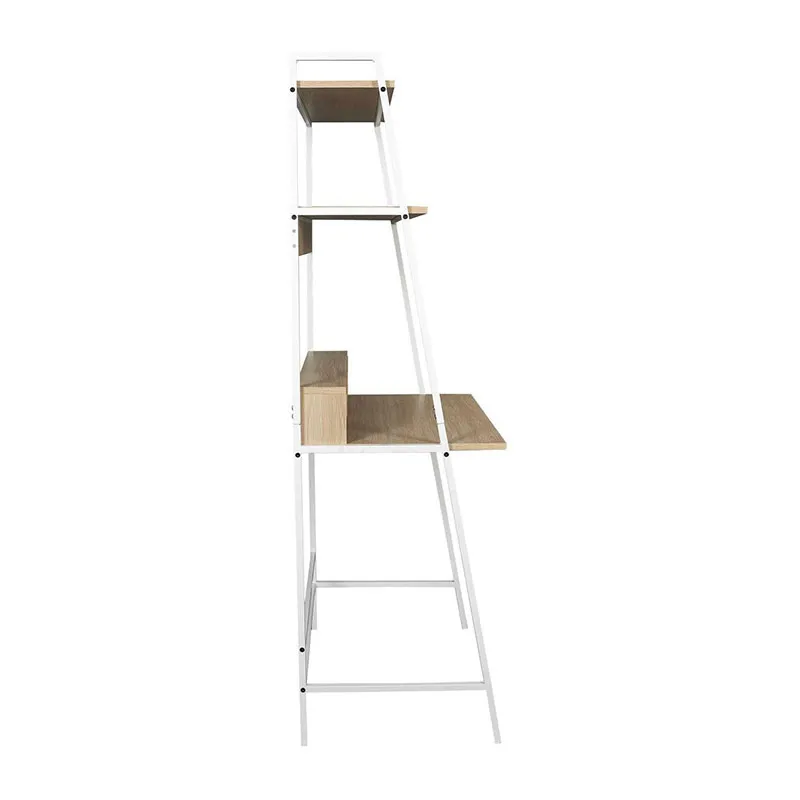 Bureau étagère Zack Blanc - 81x48x160cm-3