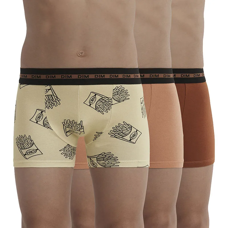3 Boxers Coton Fashion Garçon - Noir - DIM-0