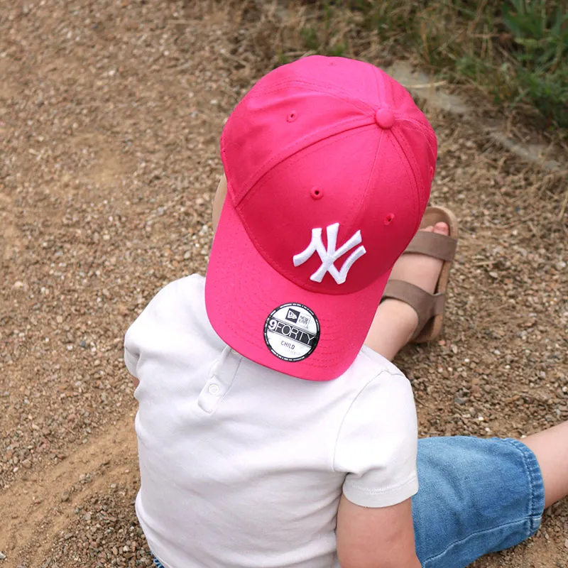 Casquette 9Forty New York Yankees Enfant - Rose Fuschia/Blanc-0