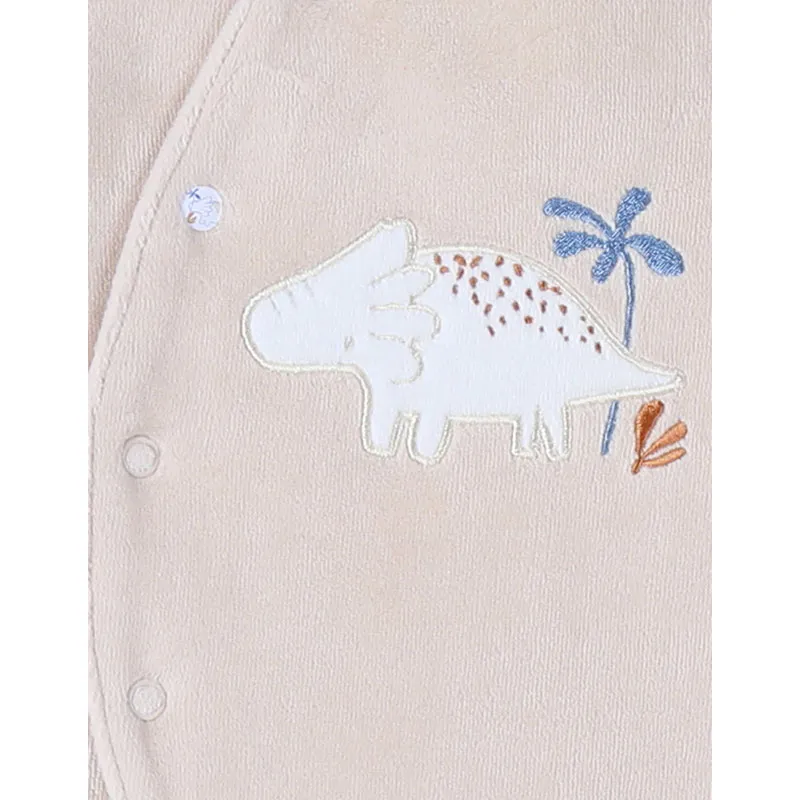 Dors-bien bébé Velvet Funny dino - Beige-2