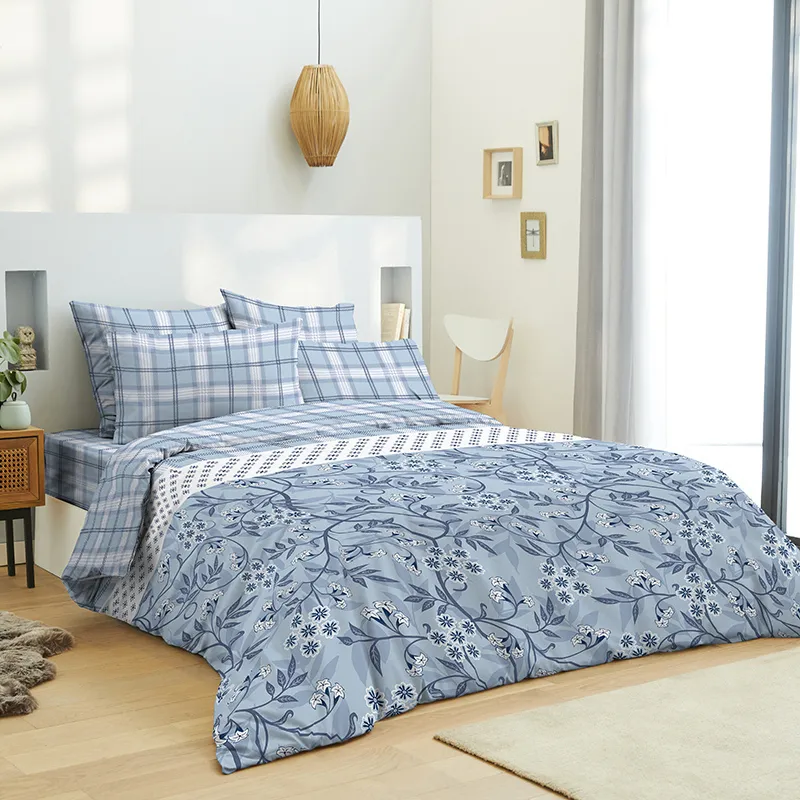 Parure 6pcs Coton Liberty bleu-0