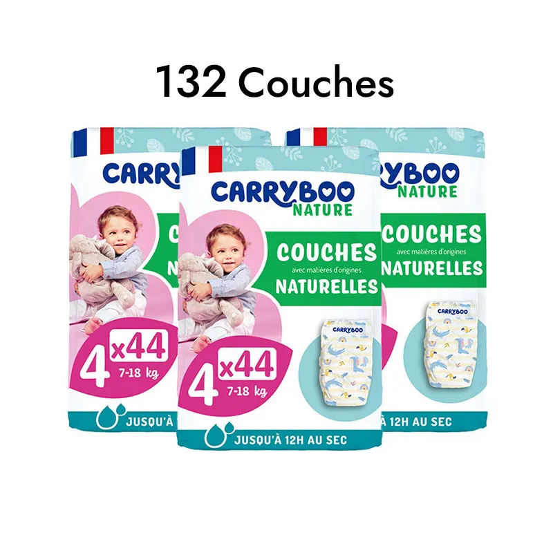 Couches Peaux Sensibles Naturelles T4/7-18kg - 132 couches-0