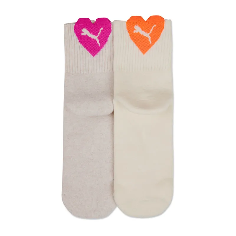 2 paires de chaussettes courtes Femme Heart Puma - Blanc-2