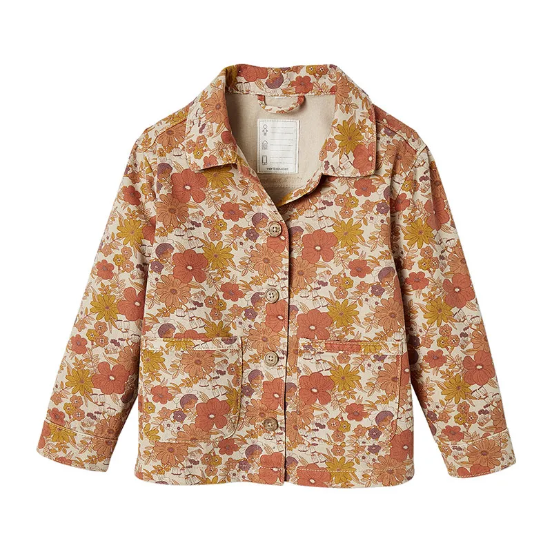 Veste imprimée fleurs fille - Rose-0