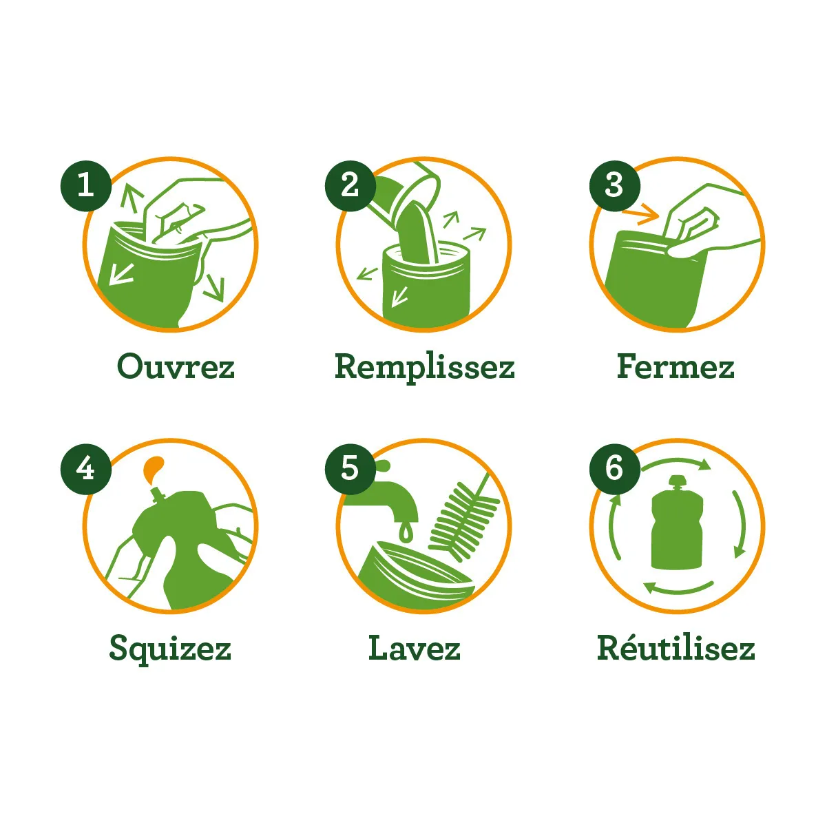 6 Gourdes réutil. 130ml Foodie - 6x130ml-3