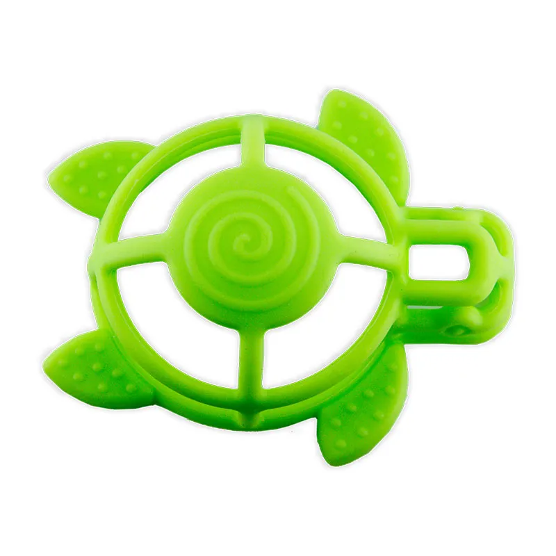 Anneau de dentition Tortue Silicone Vert - 3m+-0