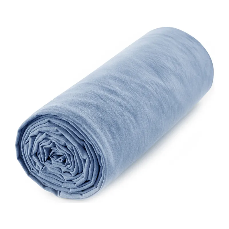 Drap-Housse Coton lavé Bonnet 30 cm - Bleu-1