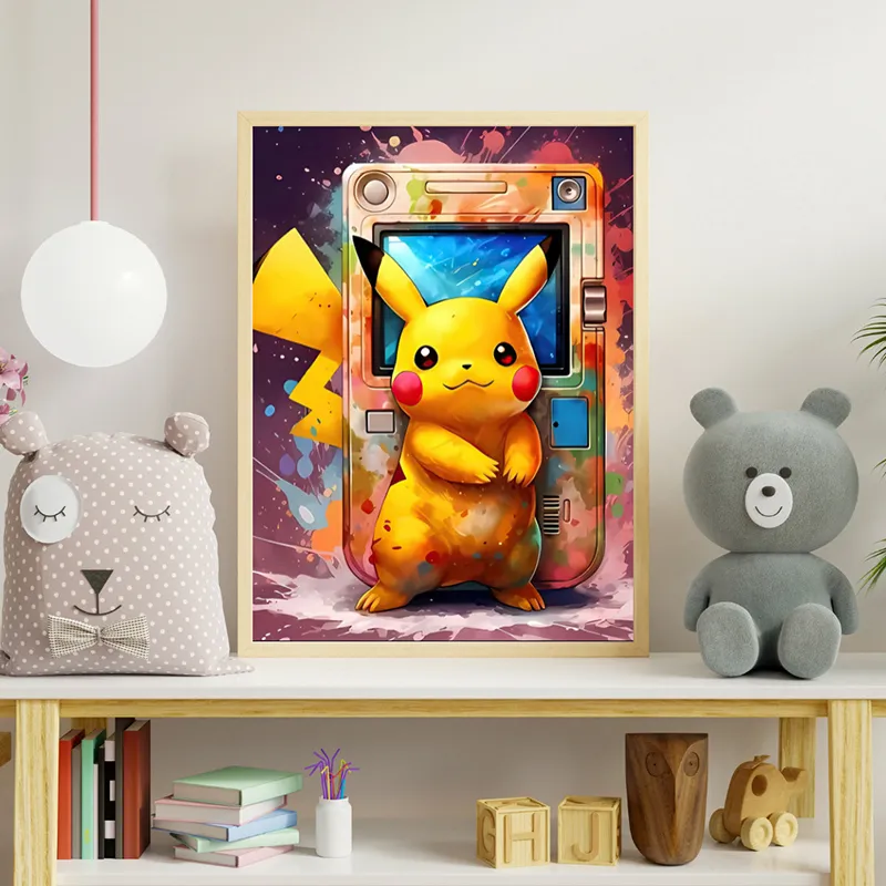 Toile Pikachu Pokémon Gameboy - 30x40cm-0