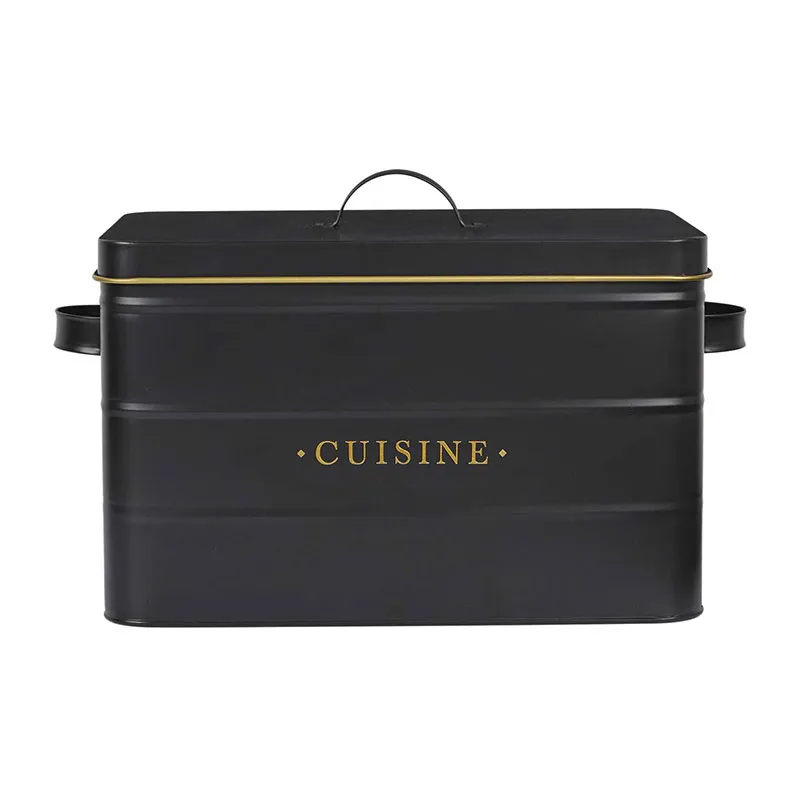 Boîte Métal Noir Cuisine - 33x21x21cm-2