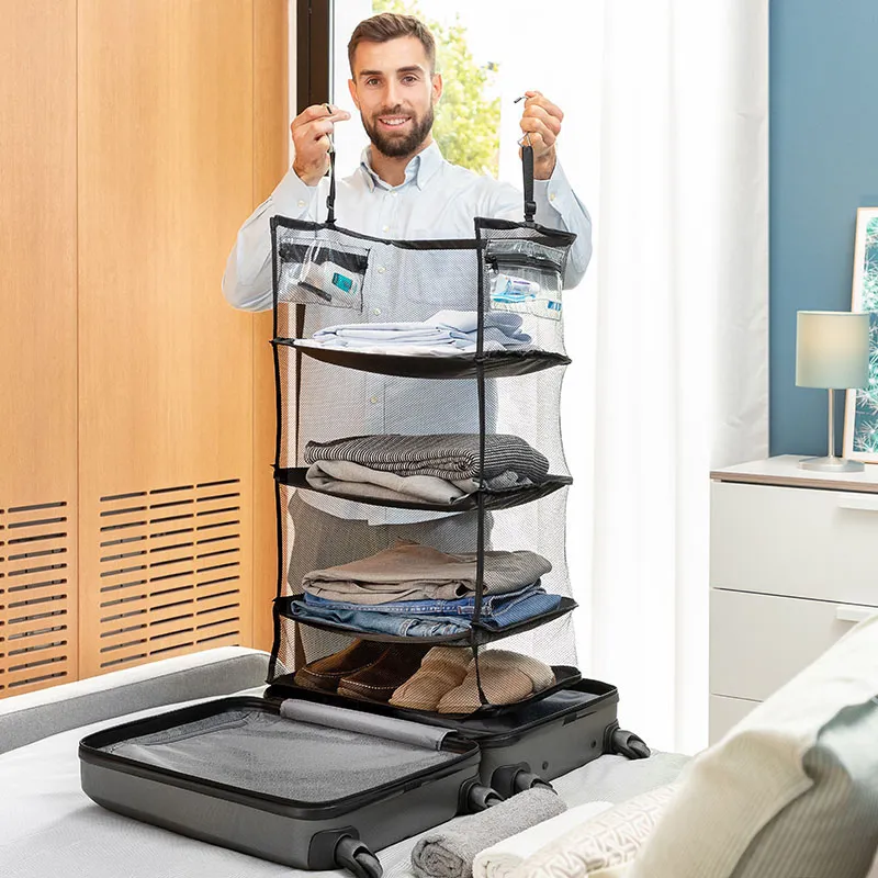 Étagère pliable portative pour bagages - 45x74x32cm-0