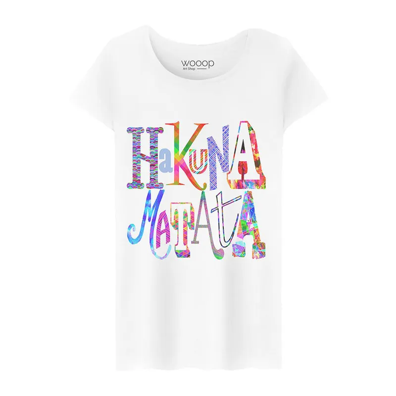 T-shirt Femme Hakuna matata color BIO - Blanc-0