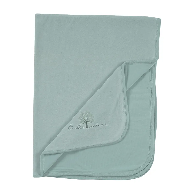Plaid Coton BIO Aqua - 75x100cm-1