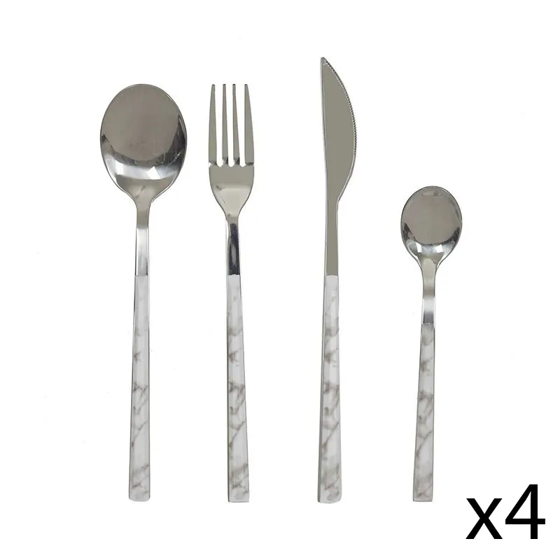 Ménagère Effet Marbre - 16pcs-0