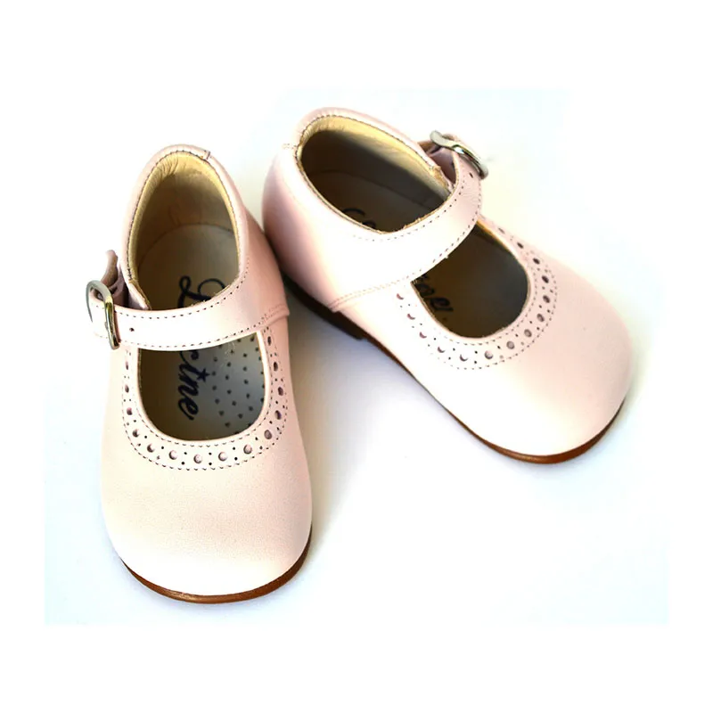 Chaussures Babies Charles IX Alice à boucle - Cuir Rose pâle-0