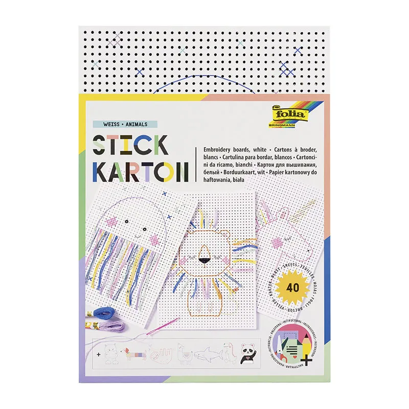 Kit broderie Animaux Blanc - 40pcs-0