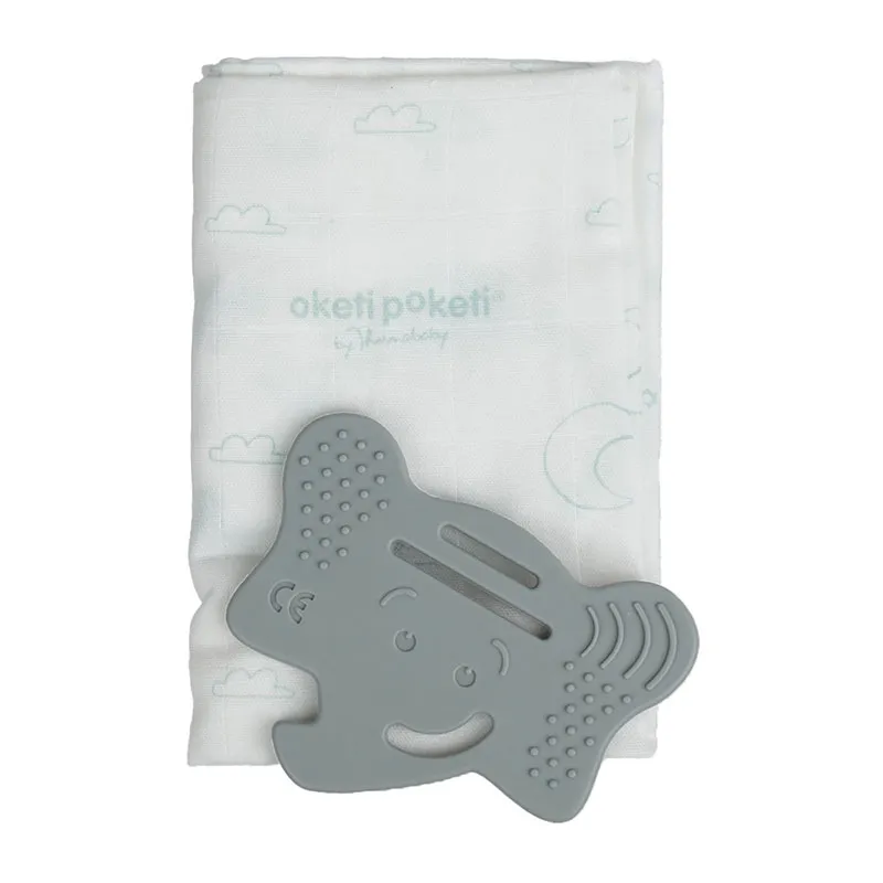 Anneau de dentition lange Oketi Poketi Gris - 0m+-4