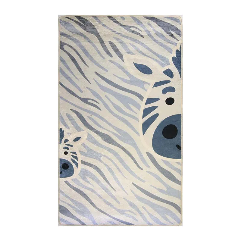 Tapis Enfant Zèbre Bleu - Plusieurs dim. dispos-0