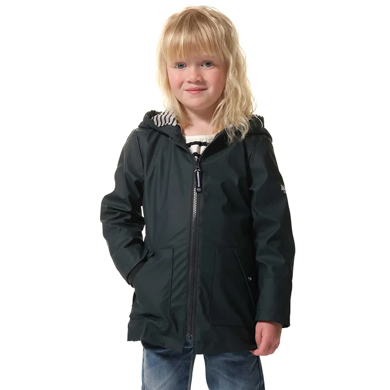 Ciré Zippé 3/4 à capuche Doublé polaire Fille - Marine-2