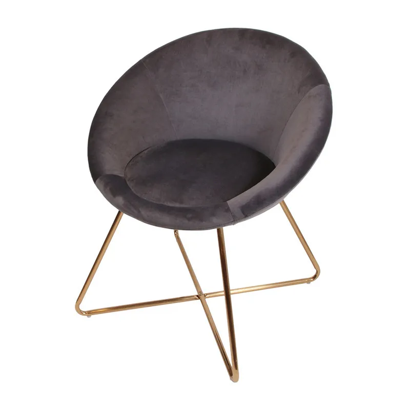 Fauteuil Karl velours Gris - 64x74cm-1