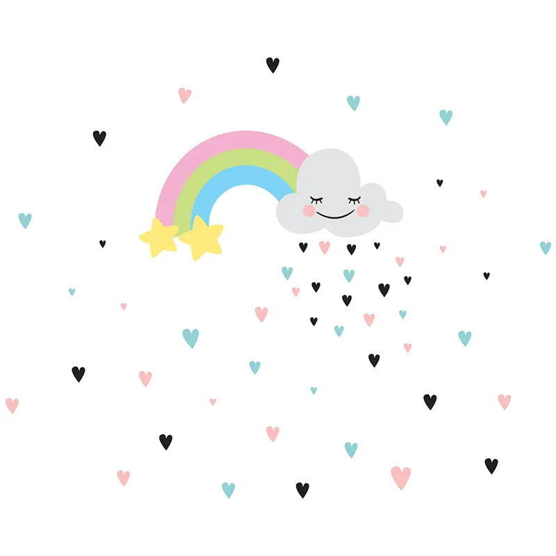 Stickers - Nuages & cœurs d'arc-en-ciel-4