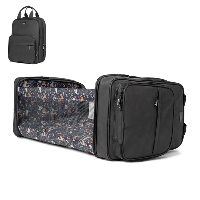 Couffin nomade/Sac à langer Anthracite Noir - 47x34cm-0