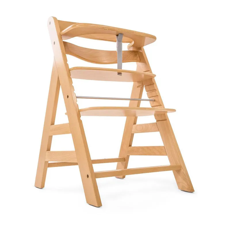 Chaise haute Alpha+ Naturel + Transat Bouncer Alpha 2en 1 Gris - 0m+-2