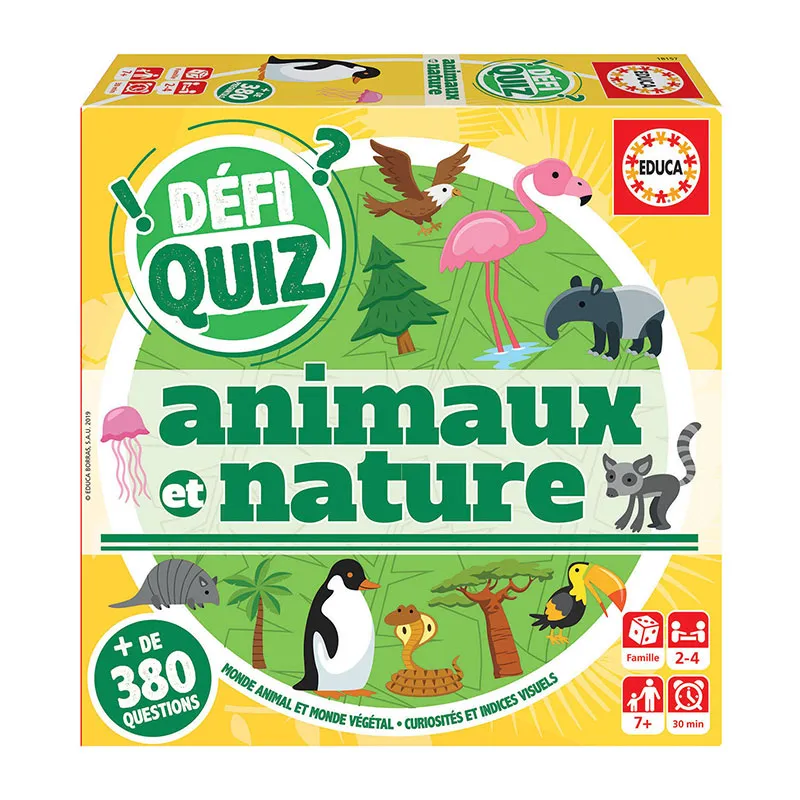 Jeu de société Défi Quiz Animaux et Nature - 7+-0