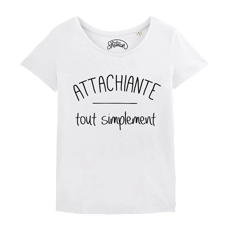 T-shirt Femme BIO Attachiante tout simplement - Blanc-0