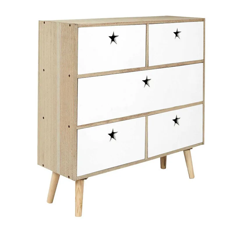 Commode Like a star Bois/Blanc - 69x70x24cm-2