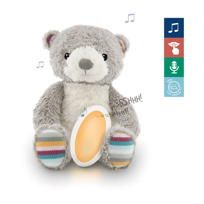 Peluche veilleuse musicale Bruno l'Ours - Gris-8