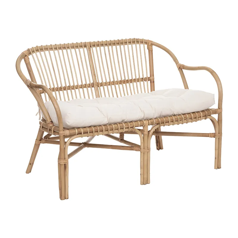Banquette Neta 2 places Rotin Blanc - 110x77cm-1