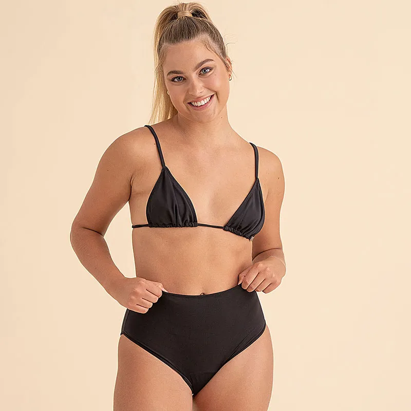 Maillot de bain intégral Menstru. Flux abondant Briggite - Noir-3