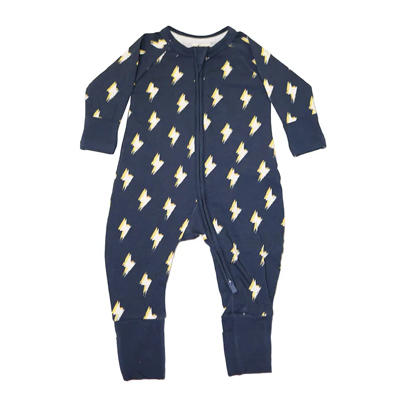 Pyjama Coton Zippy Éclair Bébé - Marine-1