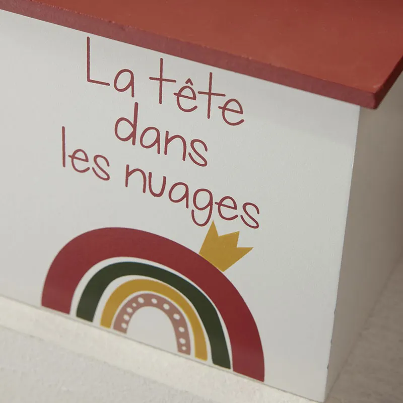 Boîte de rangement Bois La Tête dans les nuages - 15x15x15cm-2