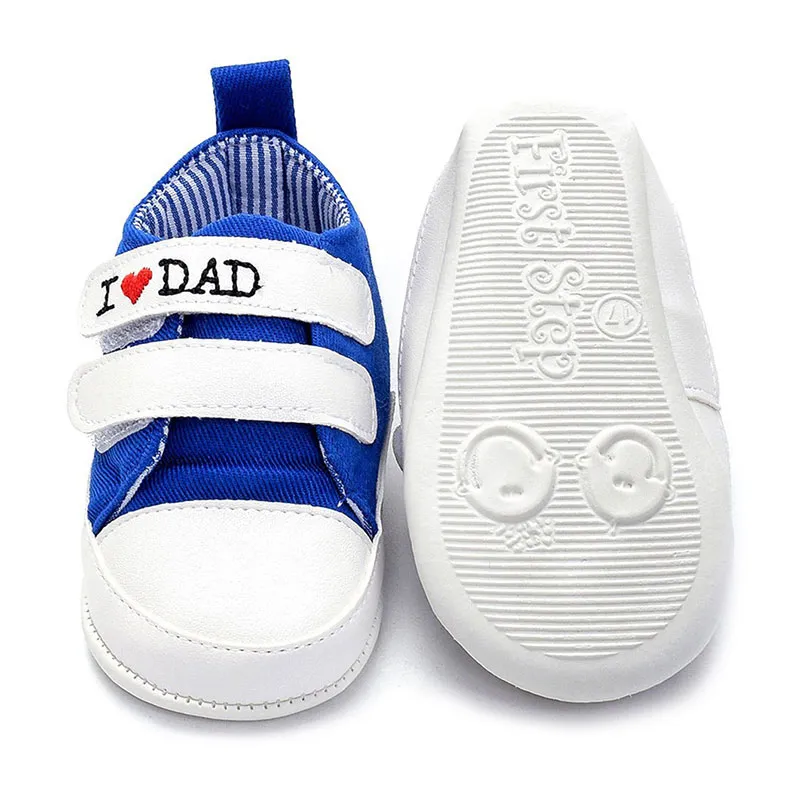 Chaussons baskets I love Mom & Dad - Bleu-3