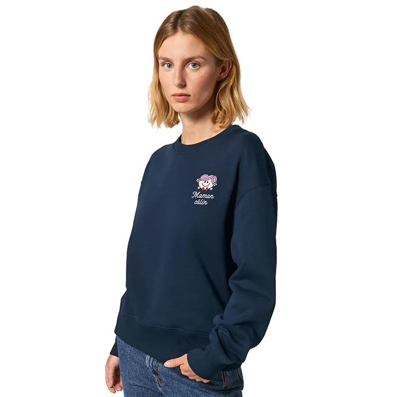 Sweat Femme Maman câlin coeur - Navy-0