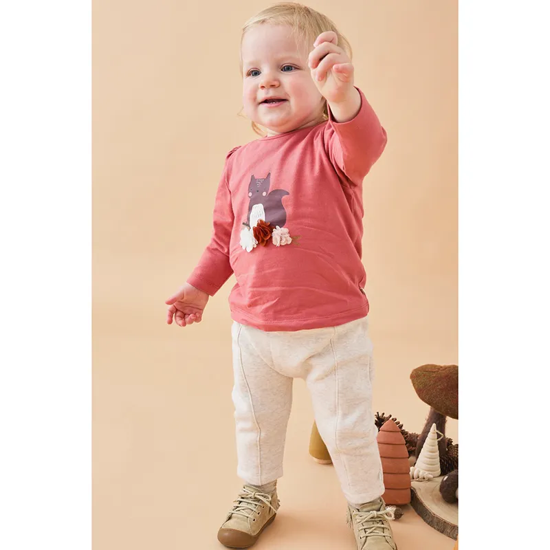 T-shirt ML Ecureuil - Rose-3