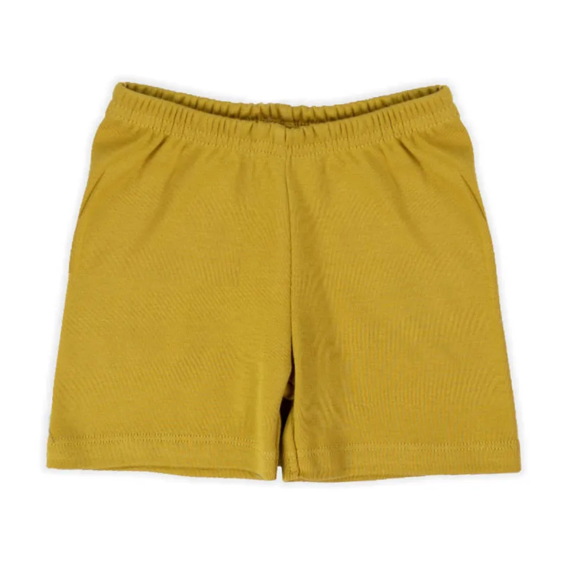 T-shirt MC + Short Petit Indien - Blanc/Moutarde-1