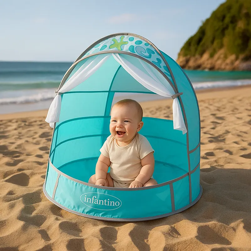 Aire de jeu 3en1 avec balles, canopy & moustiquaire - 6m+-0