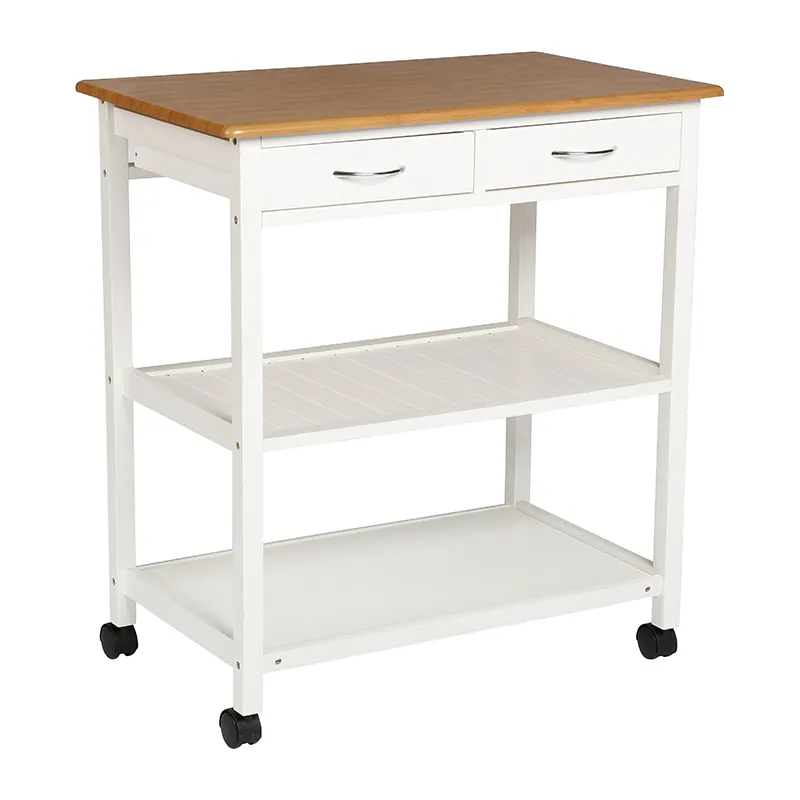 Desserte cuisine Bois Blanc - 78x48x87cm-0