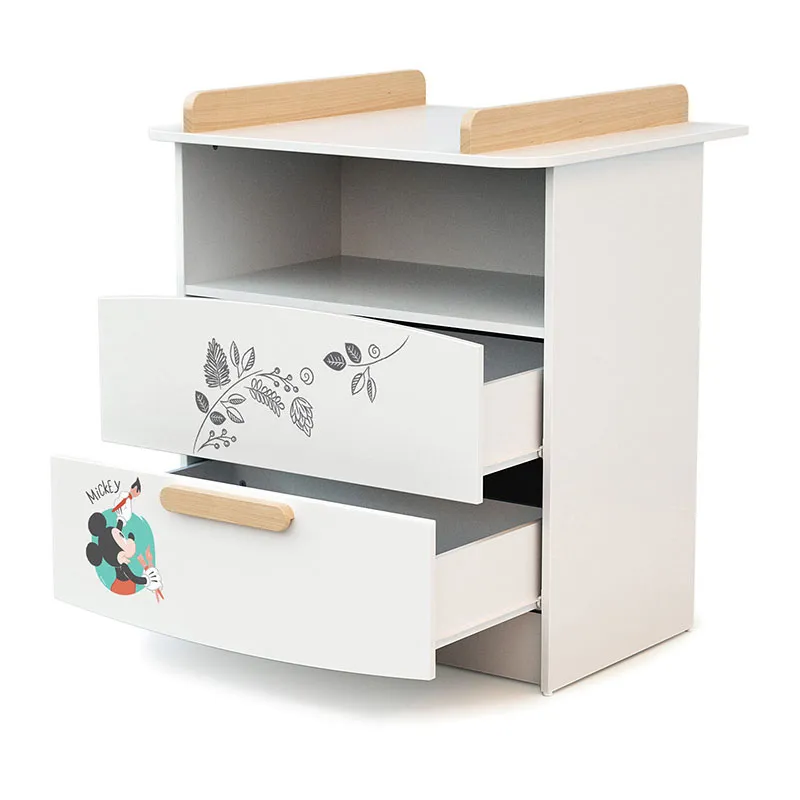 Meuble à langer Disney Mickey Blanc/Naturel - 79x65x92cm-2