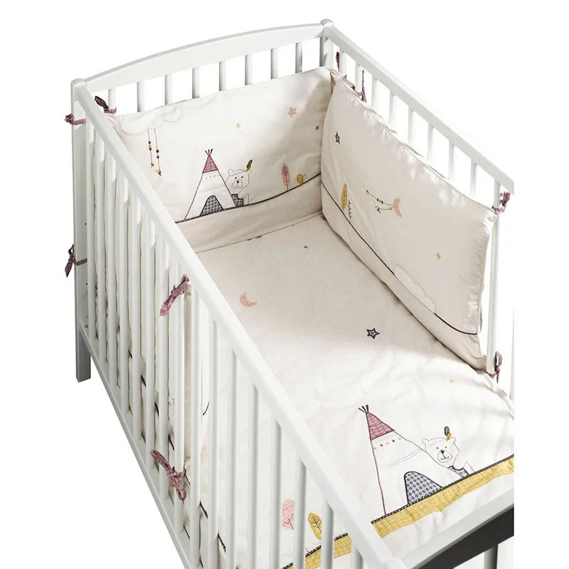 Tour de lit Timouki Blanc/Beige - 140x70cm-1