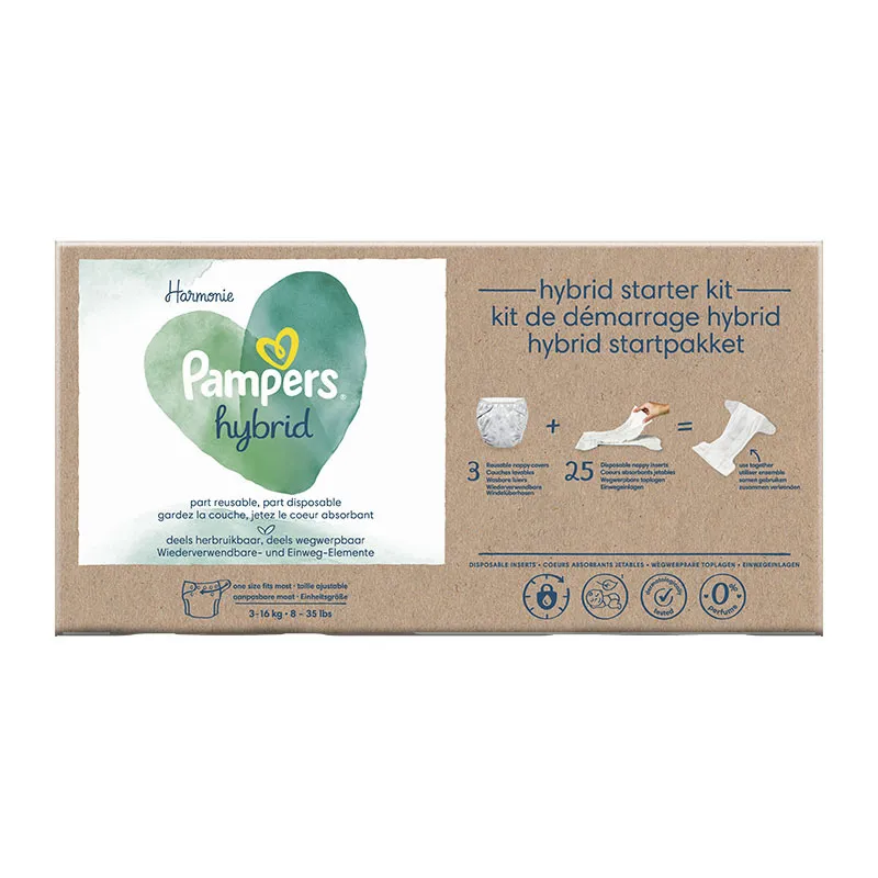 3 Couches Lavable Hybrid + 25 Coeurs absorbants - 3-16kg-2